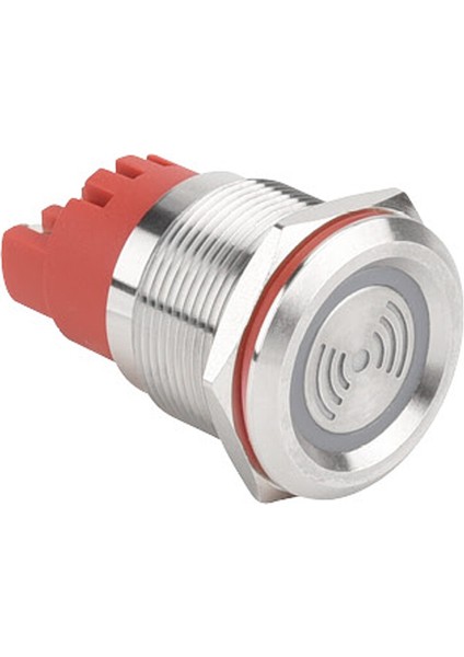 WD22F-P0-S24VR Lx 22MM Sabit Sesli Işıklı Metal Buzzer - 24V