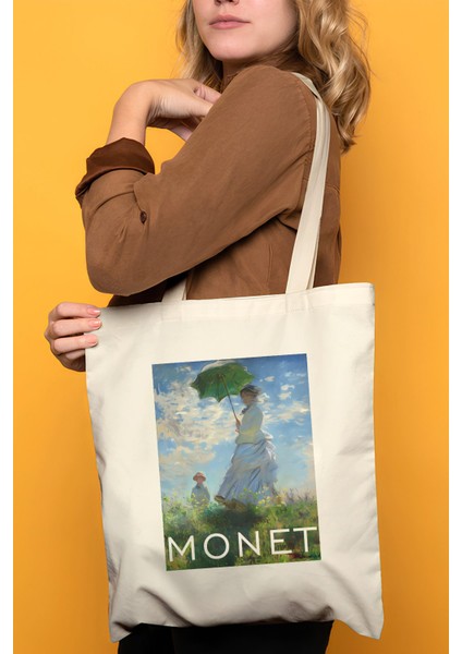 Monet %100 Pamuk Bez Omuz Çantası