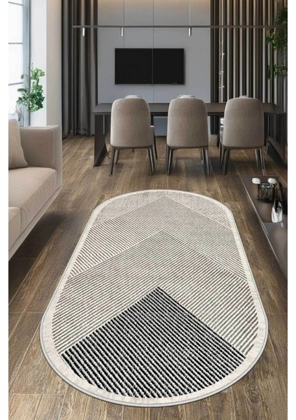 Dijital Kaymaz Yıkanabilir Oval Modern Salon Halısı Mutfak Halısı Yolluk Balkon Halısı Ev Dekor DC-7248