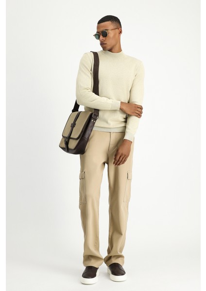 Yarım Balıkçı Yaka Regular Fit Pamuklu Triko Kazak