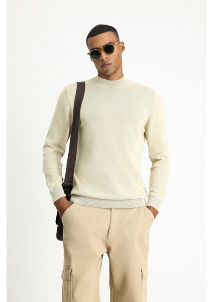 Yarım Balıkçı Yaka Regular Fit Pamuklu Triko Kazak fiyatları