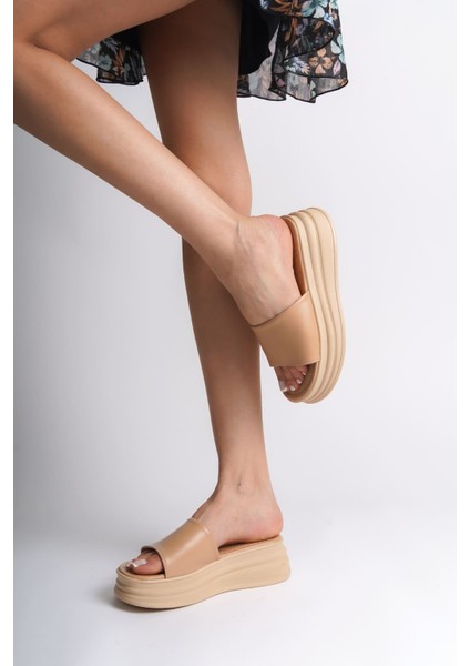 Alıce Düz Topuklu Kalın ve Ortopedik Taban Kadın Terlik Ctt - Ten modelleri