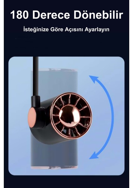 Taşınabilir USB Şarjlı 3 Kademeli Ergonomik Boyun Fanı Vantilatör Soğutucu ZB135 fırsatları