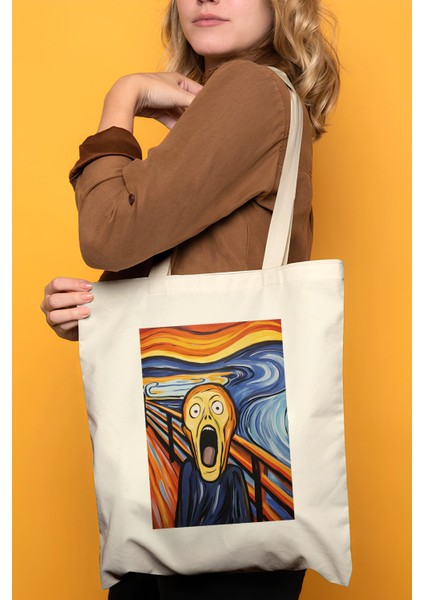 Munch Çığlık %100 Pamuk Bez Çanta