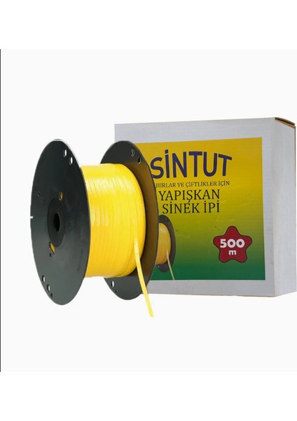 Ahırlar ve Kapalı Alanlar Için Yapışkanlı Sinek Tuzağı, Sinek Ipi 500 Metre, Uv Işıklarına Dayanıklı