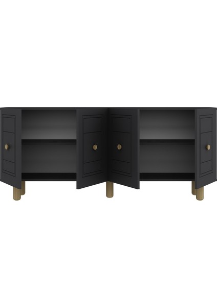 Darioct Bohem Konsol (KB150), Şömineli Bohem Tv Ünitesi 2 Li Salon Takımı Antrasit-Antrasit indirimleri