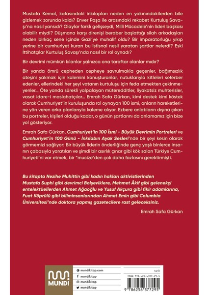 Cumhuriyetin 100 İsmi: Büyük Devrimin Portreleri - Emrah Safa Gürkan fırsatları