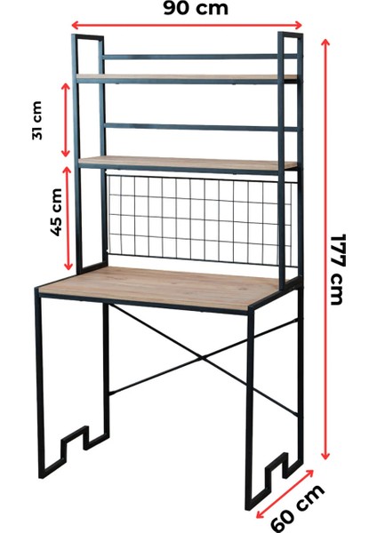 Nordic Style Çalışma Masası Kitaplıklı Çok Amaçlı Organizer