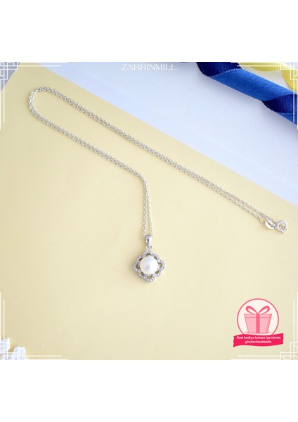 Kadın 925 Ayar Gümüş Güneş Motifli Inci Kolye fiyatları