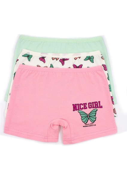 Kız Çocuk Boxer 3'lü Baskılı (%96 Pamuk - %4 Elastan) indirimleri
