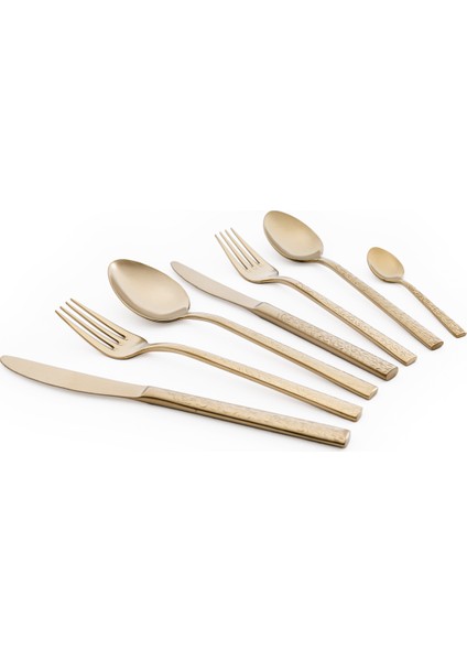 Ivy Titanyum Mat Gold 12 Kişilik 84 Parça Çatal Kaşık Bıçak Takımı