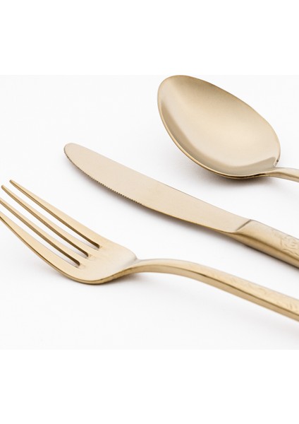 Ivy Titanyum Mat Gold 12 Kişilik 84 Parça Çatal Kaşık Bıçak Takımı fiyatları