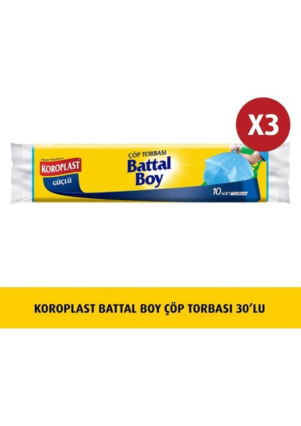 Battal Boy Çöp Torbası 10'lu x 3 Adet