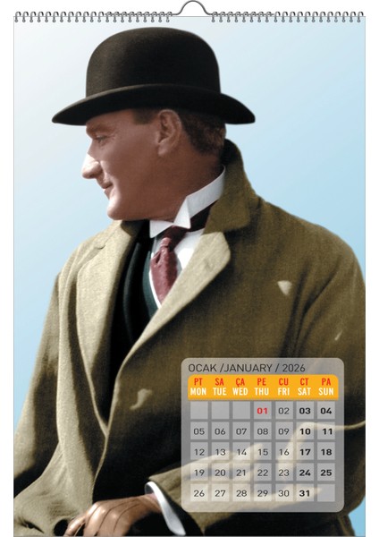 2026 Atatürk Duvar Takvimi-33X48 cm