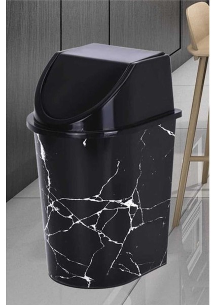Dekoratif Mermer Görünümlü Çöp Kovası – Estetik ve Fonksiyonel