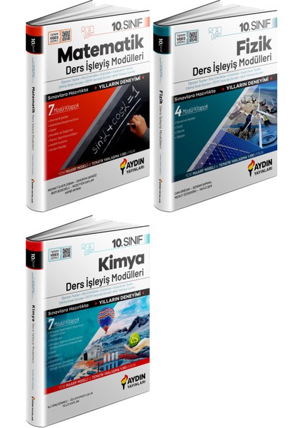 Aydın 2025 10. Sınıf Matematik + Fizik + Kimya Ders Anlatım Fasikülleri Seti 3 Kitap