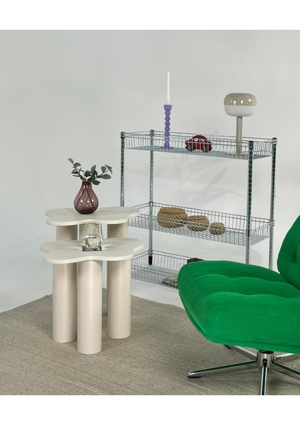 Bloom Yan Sehpa Ikili Set Krem fiyatları