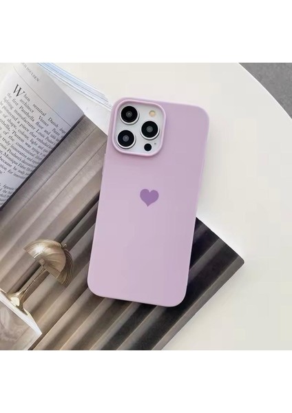 iPhone 12 / 12 Pro Uyumlu Içi Kadife Kalpli Premium Lansman Kılıflar