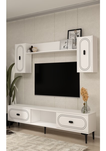 Wenyct Tv Ünitesi Takımı Beyaz-Beyaz indirimleri