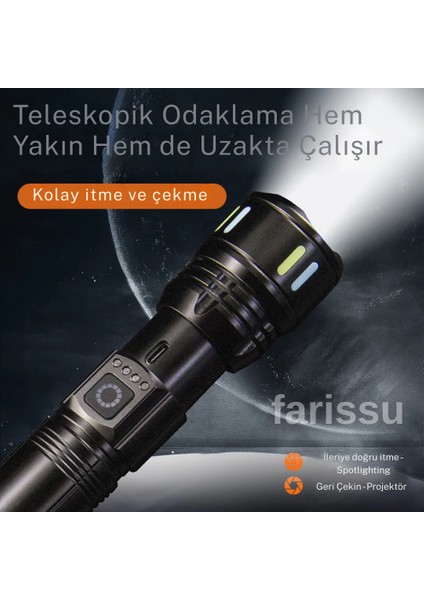 RT-171 1000 Lümen 50W Şarjlı LED El Feneri – 5 Modlu, Teleskopik Odaklamalı, Suya Dayanıklı fiyatları