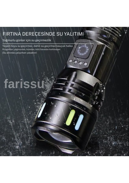 RT-171 1000 Lümen 50W Şarjlı LED El Feneri – 5 Modlu, Teleskopik Odaklamalı, Suya Dayanıklı fırsatları