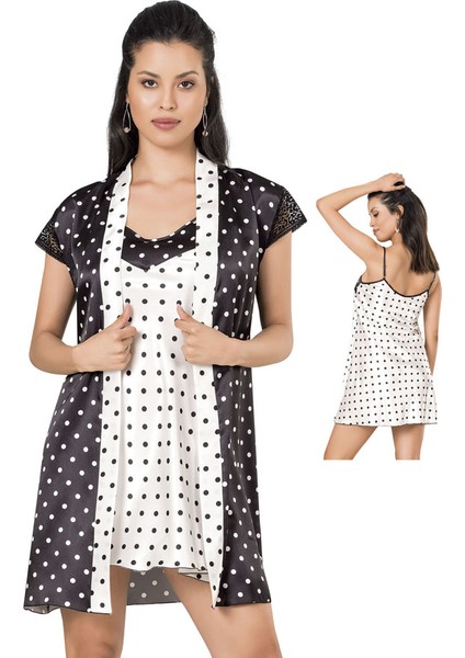 Saten Gecelik Sabahlık Takım