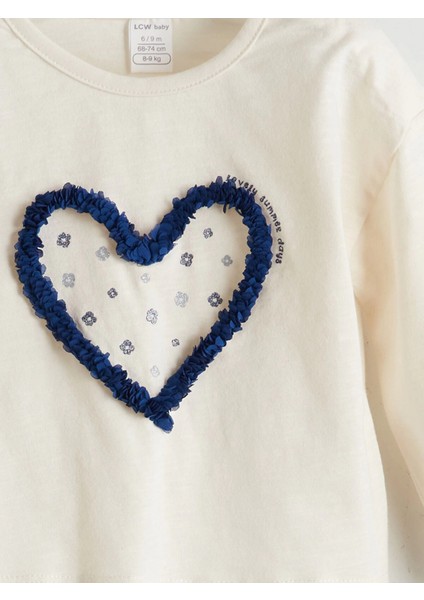 Lcw Baby Bej Bisiklet Yaka Çiçekli Kız Bebek Bluz ve Tayt 2'li indirimleri