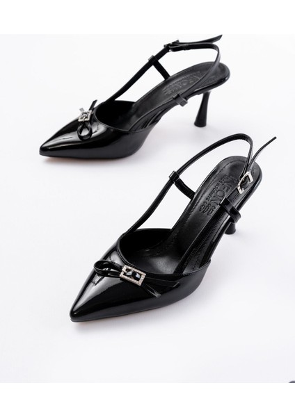 Kadın AYAKKABIİNF-2300 Bej Rugan Günlük Arkası Açık Fiyonklu Topuklu Bayan Ayakkabı modelleri