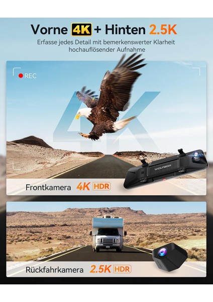 G900 Pro 4K + 2.5k Aynalı Araç Kamerası, Starvıs 2, Gps, 128GB Kart indirimleri