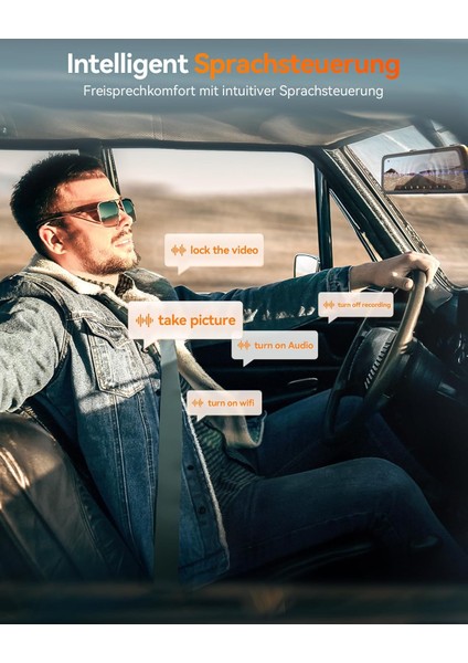 G900 Pro 4K + 2.5k Aynalı Araç Kamerası, Starvıs 2, Gps, 128GB Kart