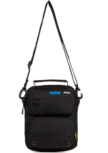 Erkek Kumaş Fonsiyonel Çapraz Askılı Postacı Bel ve Omuz Çantası NEWPOLO159 - Siyah - Mavi indirimleri
