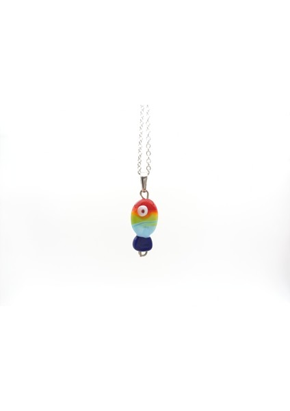 Gökkuşağı Balık Kolye Murano Cam El Yapımı indirimleri