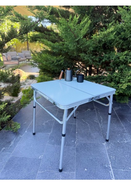 Export, Katlanabilir Kamp Masası, Alüminyum, 60X60 Ölçü, Piknik Masası, Açık Yeşil
