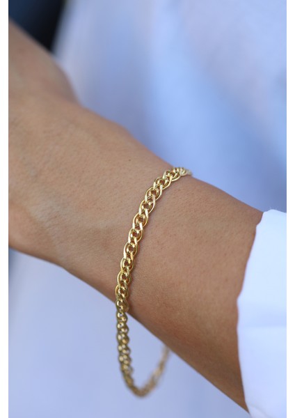 14 Ayar Altın Kuşgözü (6 Mm) Zincir Bileklik