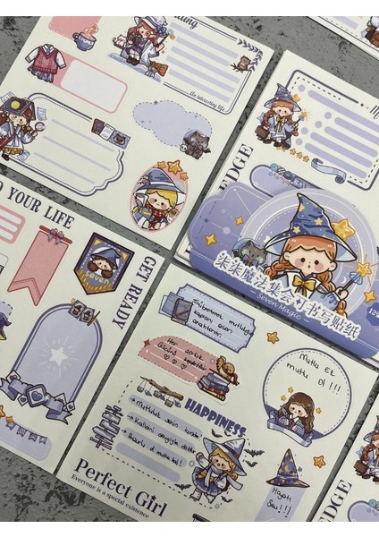 Seven Magic 12 Yaprak 82 Adet Mavi Post-It ve Sticker Seti / Yapışkanlı Kağıt / Post-It / Çıkartma / Etiket fiyatları