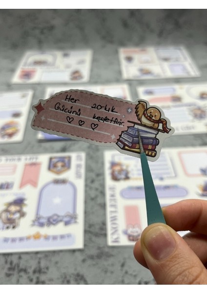 Seven Magic 12 Yaprak 82 Adet Mavi Post-It ve Sticker Seti / Yapışkanlı Kağıt / Post-It / Çıkartma / Etiket indirimleri