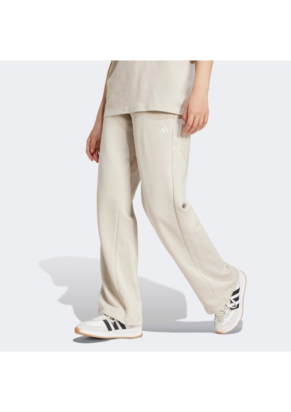 Essentials Small Logo Feel Cozy Open Hem Kadın Bej Eşofman Altı.-