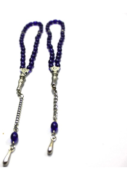 Oniks Taşı 2’li Cam Tesbih Seti - Hediyelik Aksesuar & Bujiteri & Lacivert