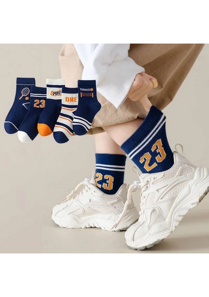 5 Çift Tenisci Desenli Bebek Çorap ve Çocuk Çorabı Özel Tenis'ci Serisi fırsatları
