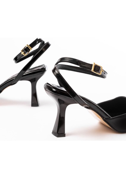 Kadın AYAKKABIST-004 Siyah Rugan Günlük 7 cm Topuklu Bayan Ayakkabı