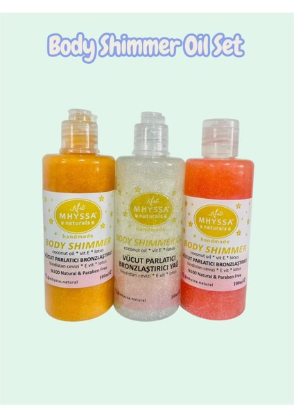 Üçlü Parlatıcı Vücut Yağı Seti/ Body Shimmer Oil Set 3pcs