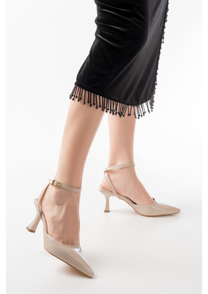 Kadın AYAKKABIST-004 Ten Rugan Günlük 7 cm Topuklu Bayan Ayakkabı