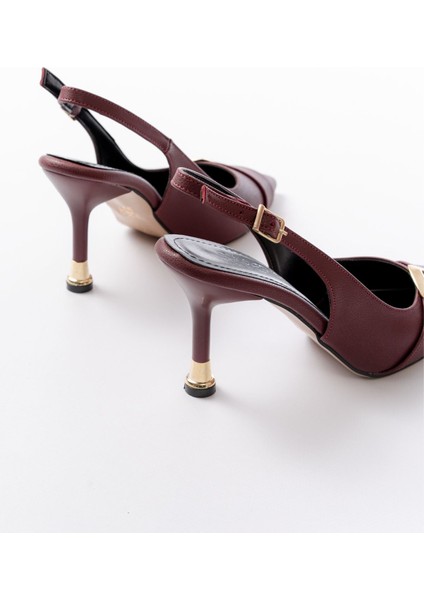 Kadın AYAKKABIİNF-1151 Bordo Günlük Arkası Açık Topuklu Bayan Ayakkabı indirimleri
