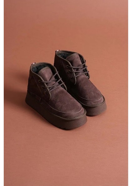 Süet Içi Yünlü Bağcıklı Kalın Taban Kadın Bot fırsatları