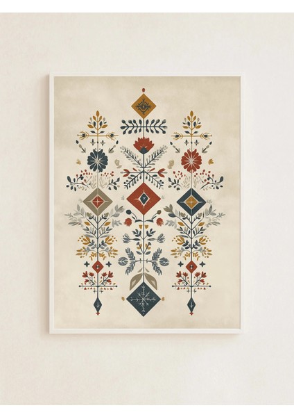 Nordic Folk Pattern – Illustration Poster - Curated By Push - Çerçevesiz