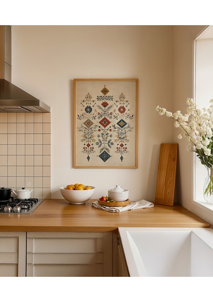 Nordic Folk Pattern – Illustration Poster - Curated By Push - Çerçevesiz fiyatları