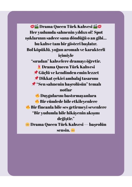 Drama Queen Türk Kahvesi 2li fiyatları