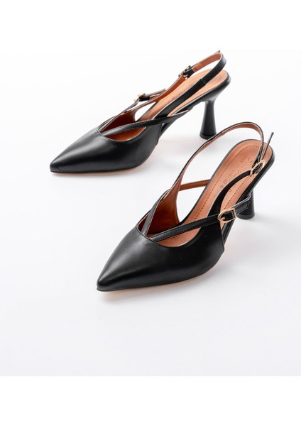 Kadın AYAKKABI4962 Bej Sivri Burun Tokalı Yuvarlak Topuk Kadın Sandalet fırsatları