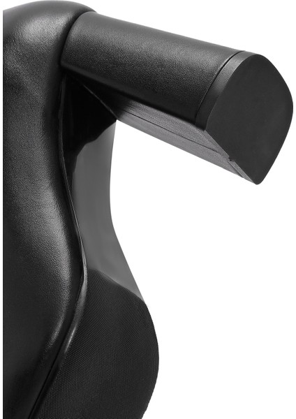 Kadın Siyah Fermuarlı Kalın Yüksek Topuklu Deri Bot 25WFD131418