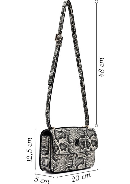 Kadın Gri Uzun Askılı Desenli Çapraz Çanta 25ABD243526 fiyatları
